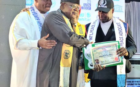 Sustainable Progress, Development in Nigeria Impossible Without Peace -Says Adeyemo, New UN-POLAC International Peace Advocate