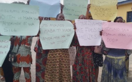 Lafenwa Traders Storm Abeokuta North LG Secretariat, Protest Planned Demolition of Their Shops, Stalls