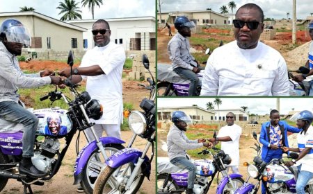 Pelican Ecostay Apartments Inauguration: Site Engineers Get Motorcycles to Enhance Mobility Ahead of September 11 Commissioning Date