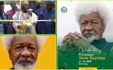 Professor Wole Soyinka's 90th Birthday Celebrated with Arts Exhibition Launched By Alake of Egba Land