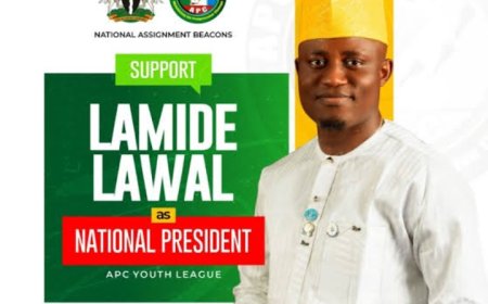 JUST IN:Ogun Born Lamide Lawal Inaugurated  As New National President,APC Youth League