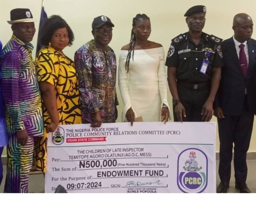 PCRC Ogun Awards N500,000 Endowment Fund to Children of Late Inspector Agoro