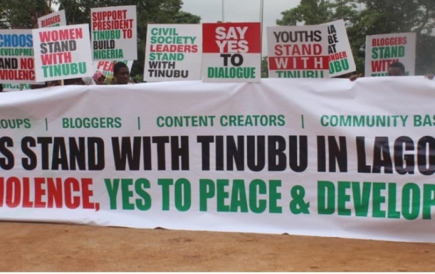 August 1 Protests:CSOs,Bloggers,Content Creators Stage Pro-Tinubu Solidarity Rally in Abuja