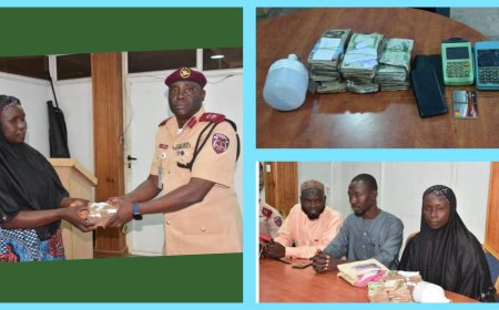 FRSC Returns Over N1 Million, POS Machines, Mobile Phone, Power Bank, Five ATM Cards To Family of Fatal Crash Victim in Abuja