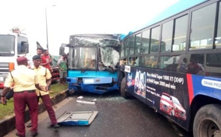 Multiple Passengers Injured As Two BRT Buses Collide in Lagos