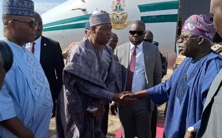 Flood: President Tinubu Arrives Maidugiri on Condolence Visit