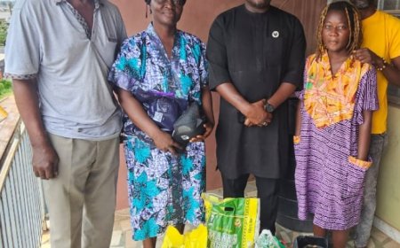 Pelican Valley Visits Family of  Late Journalist, Gyamfi, Empowers His Widow, As Oko Opo Foundation Supports Family