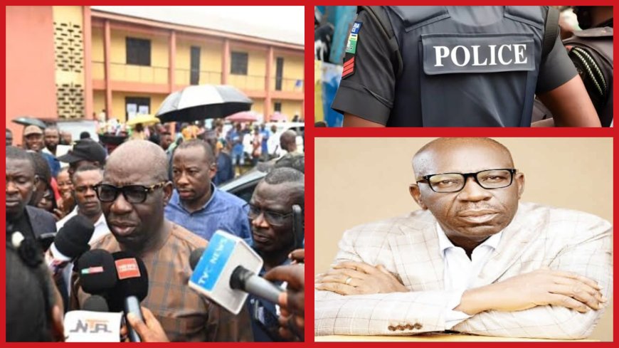 Edo Nocturnal Political Drama: Police DIG Forces Governor Obaseki Out of INEC Office