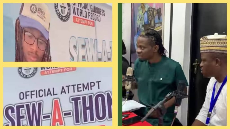 Guinness World Records Sew-A-Thon Attempt: APC Youth League Leader Lamide Lawal Shows Solidarity for Ogun Youth