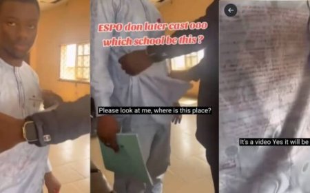 Netizens React as Lecturer Discovers Answers Written on Student's Native Attire, Exposes Him in Video For Cheating