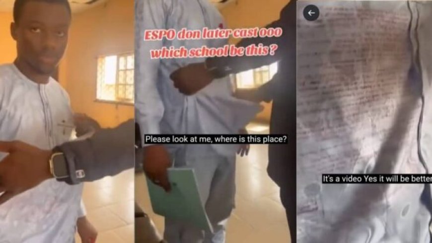 Netizens React as Lecturer Discovers Answers Written on Student's Native Attire, Exposes Him in Video For Cheating