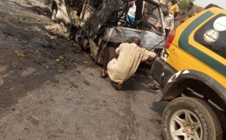 16 People Burnt to Death in Ogun Bus Accident, FRSC Says Explosion Caused By Filled Gas Cylinders