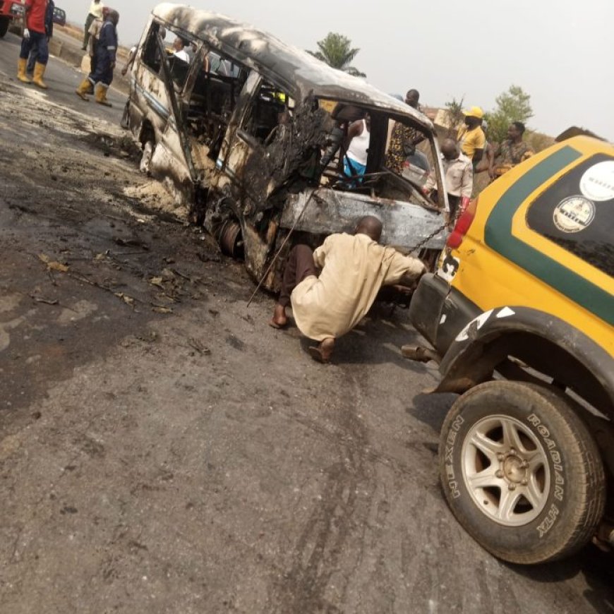 16 People Burnt to Death in Ogun Bus Accident, FRSC Says Explosion Caused By Filled Gas Cylinders