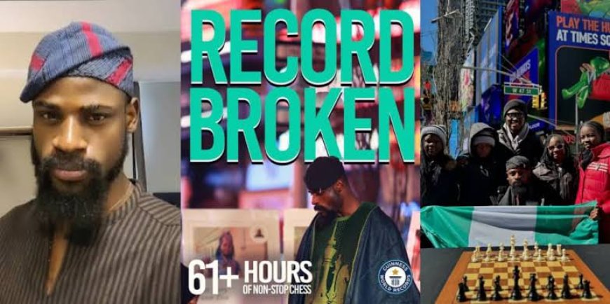 Tunde Onakoya Breaks Again: Nigerian Chess Champion Smashes World Record in 70-Hour Times Square Marathon