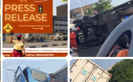 SUNDAY MORNING FATALITY ON EKO BRIDGE: Two Dispatch Riders Killed As Two Mack Trucks Collide, Overturn