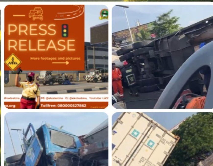 SUNDAY MORNING FATALITY ON EKO BRIDGE: Two Dispatch Riders Killed As Two Mack Trucks Collide, Overturn
