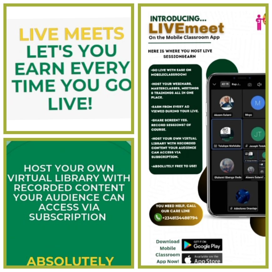 Mobile Classroom Launches Livemeet Feature, Says It's A Game Changer for Earning While Learning
