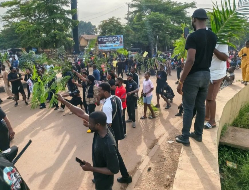 Angry Benue Youths Chase Away Police Commissioner from Protest Ground, Order Him to Go to Benue Killing Scenes at Yelewata