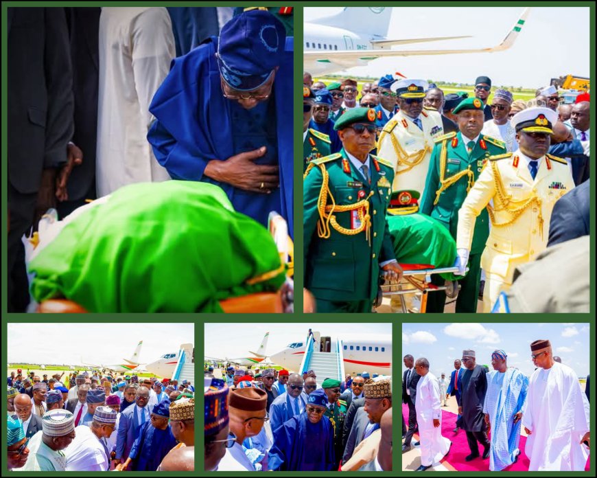 Tinubu Leads Fleet of Prominent Nigerians, Others to Pay Last Respect to Ex-Nigerian President Buhari Buried in Daura