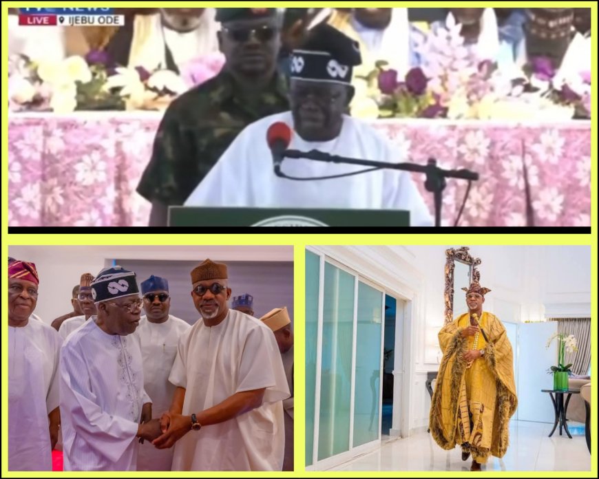 'Awujale Gave Me His Royal Blessing for A Second Term' Says President Tinubu, Confers New Titles on Governor Dapo Abiodun at Awujale's 8th Day Fidau Prayers