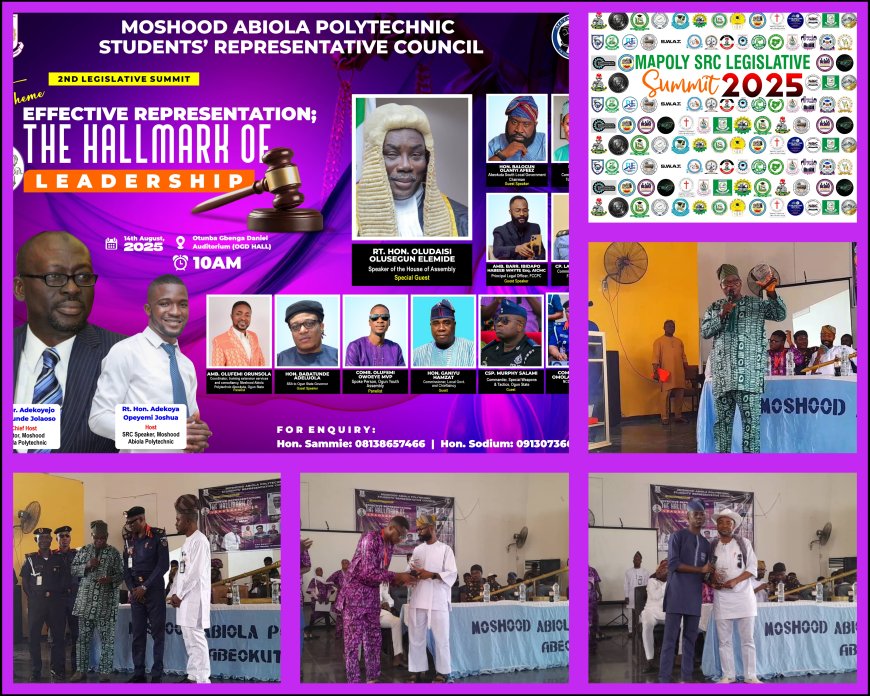 MAPOLY SRC Floats Legislative Summit: Honours Rector, DSA, NSCDC Boss, Legal Icon, Habeeb Whyte, OTN News CEO, Others