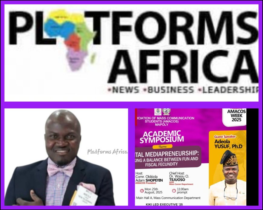 Association of Mass Communication Students (AMACOS) MAPOLY, Invites Platforms Africa Team Lead, Dr. Adeola Yusuf to Train, Mentor Media Students