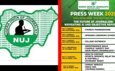 JOURNALISM: Ogun NUJ Unveils Plans For 2025 Press Week to Peak in Jounaliganza Night