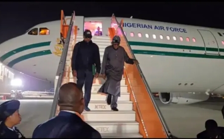 Tinubu Lands in Rome for Security Summit