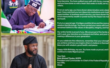 Tinubu Congratulates Son Seyi Tinubu at 40, Lauds His Virtues, Contributions towards Making Nigeria Proud, Greater