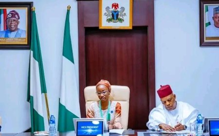 One Day Power: Kashim Shettima Vacates Seat as Vice President of Nigeria For Miss Joy Ogah