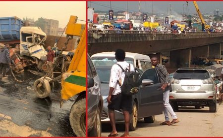 Commuters, Motorists Trapped in Heavy Gridlock After Multiple Road Crashes on Lagos Ibadan Expressway Kills Police Officer 3 Others