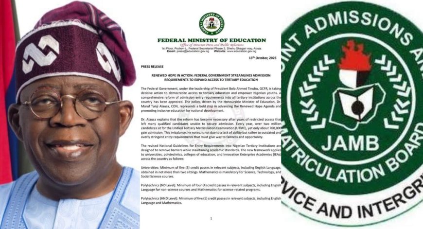 FG Finally Breaks Silence, Speaks on Scrapping ‘Mandatory JAMB’ in New Admission Policy