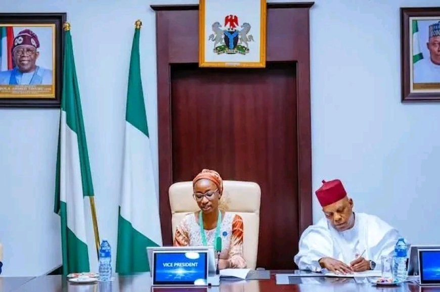 One Day Power: Kashim Shettima Vacates Seat as Vice President of Nigeria For Miss Joy Ogah