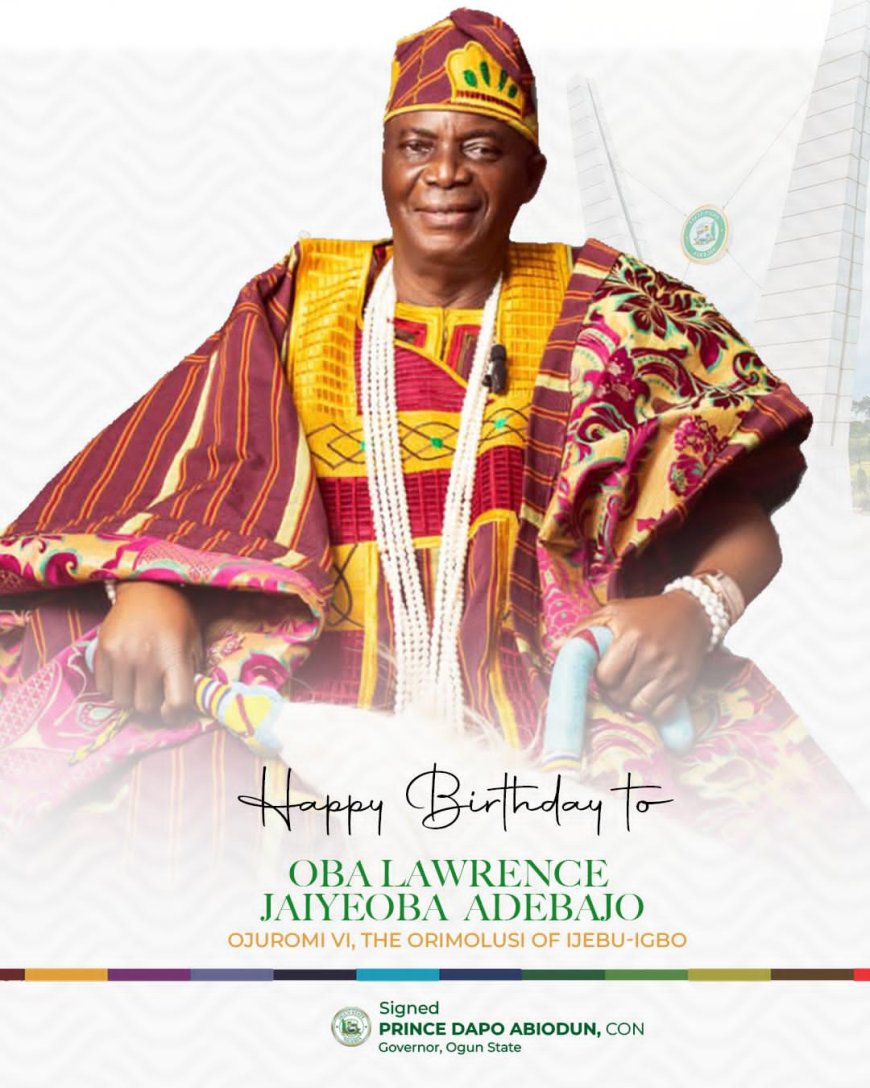Abiodun Salutes Orimolusi’s Reign, Says Ijebu-Igbo Thrives Under His Leadership