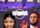 Pastor Christ Okafor Bows to Pressure, Kneels as He Publicly Apologies to Actress Doris Ogala During Church Service