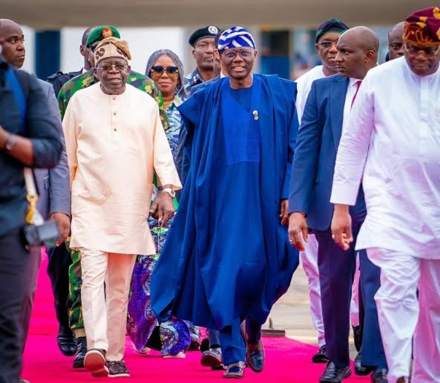 End-of-Year Holidays: Tinubu Lands in Lagos as Sanwo-Olu, Government Officials, Chieftain of APC Welcome Jagaban