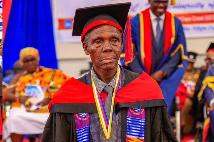 81-Year-Old Father of UCC Acting Vice-Chancellor Bags MBA 47 Years After First Degree,Says "I’m Excited My Son is Graduating Me Today"