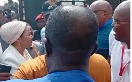 Gunshot, Chaos Broke Out At Federal Finance Ministry as Protesting Contractors Block Minister from Entering Ministry Over Debt