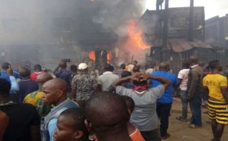 BREAKING NEWS:Fire Outbreak Hits Computer Village Ikeja, Destroys Goods Worth Millions